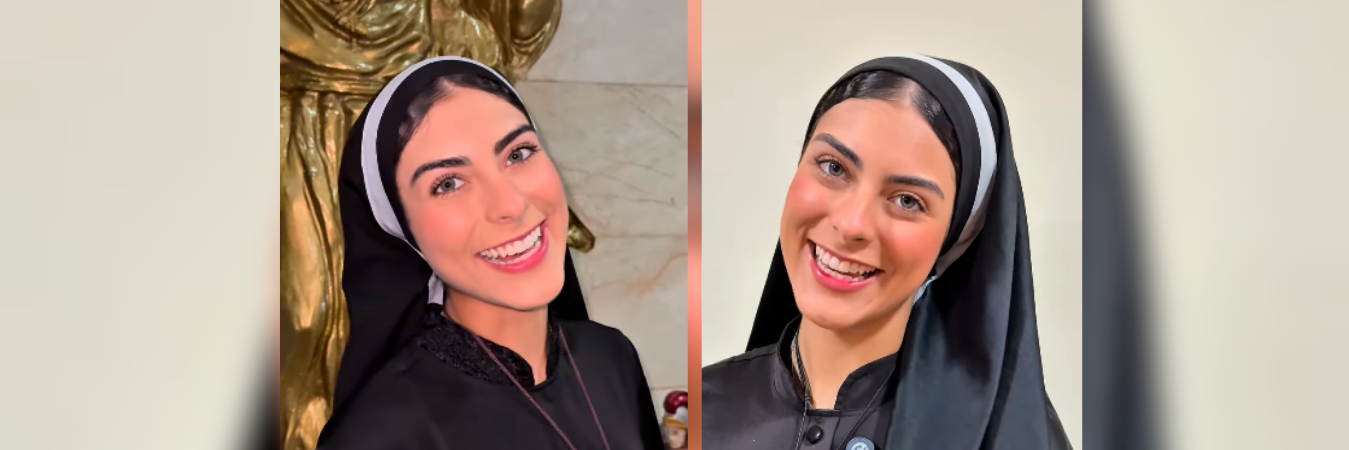 Ella es Kamila Cardoso, la exreina que se convirtió en monja. /FOTOS: TOMADAS DE VIDEO 