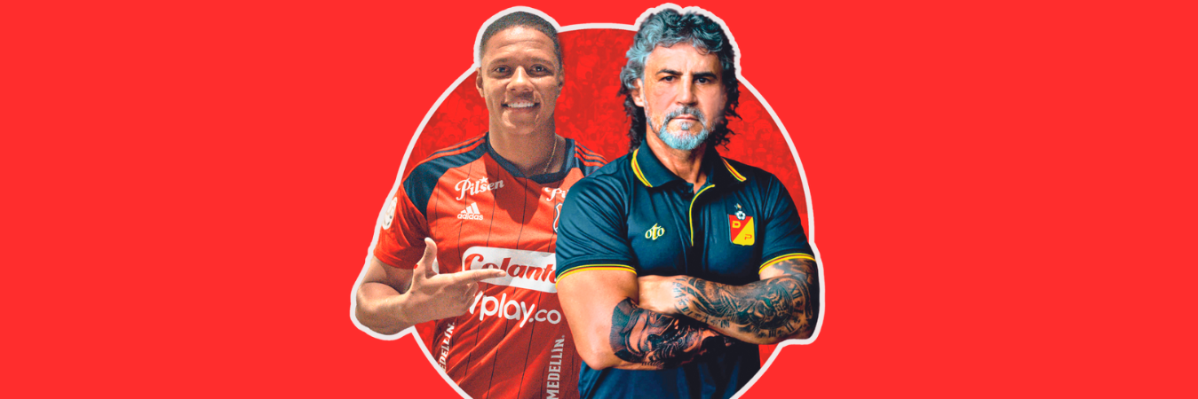 Yairo Moreno (izq.) es uno de los referentes del actual Medellín; sin embargo, el técnico del Pereira, Leonel Álvarez es un ídolo del club rojo. /FOTOS: CORTESÍAS DIM Y PEREIRA
