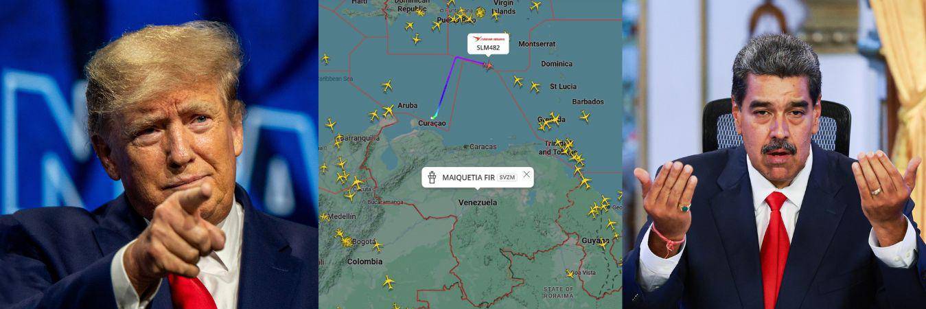 La tensión entre Estados Unidos y Venezuela volvió a subir en las últimas horas. FOTO: @FLIGHTRADAR24 - JESÚS VARGAS - BRANDON BELL (GETTY IMAGES) 