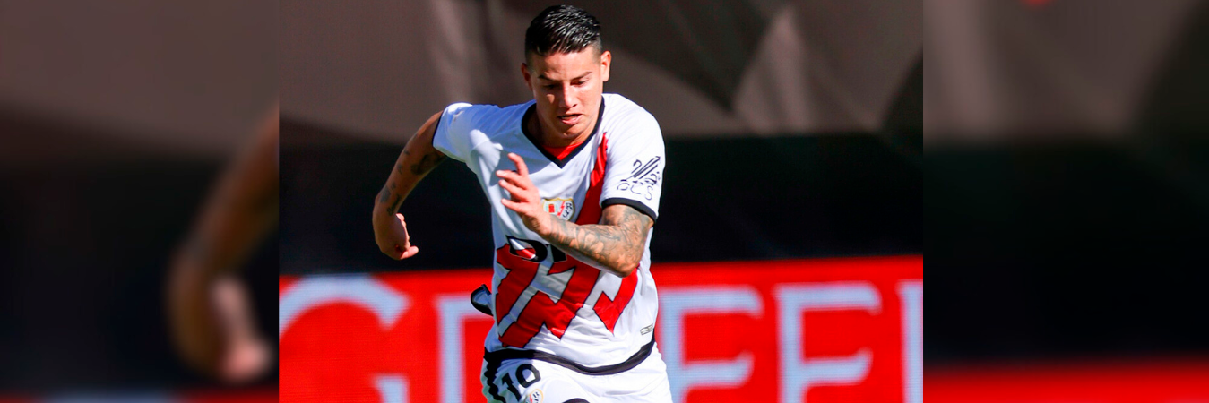 James Rodríguez jugando con el Rayo Vallecano. /FOTO: X @RayoVallecano