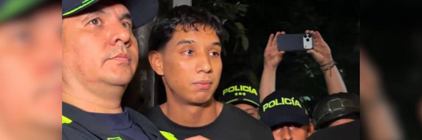 Jacobo Valenciano, hijo del exfutbolista Iván René Valenciano, al momento de su captura. FOTO: CAPTURA DE PANTALLA X DE ABELARDO DE LA ESPRIELLA