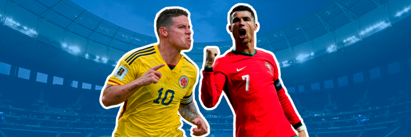 James Rodríguez y Cristinano Ronaldo, estrellas de la Copa América y de la Eurocopa, respectivamente. /FOTO: REDES SOCIALES 