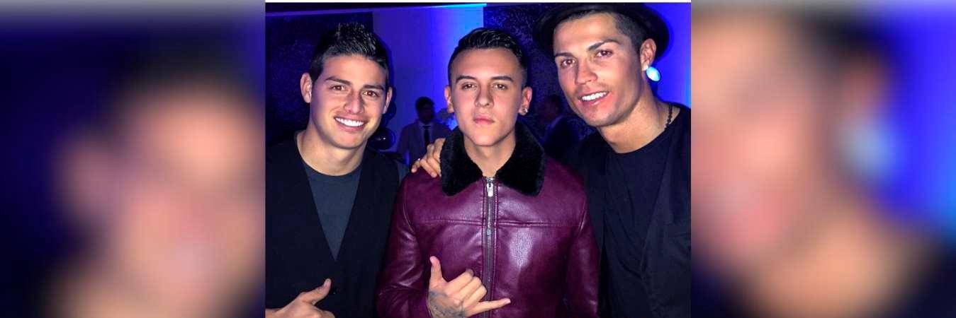 James Rodriguez (izquierda), Kevin Roldán (centro) y Cristiano Ronaldo (derecha). / FOTO: @KEVINROLDANKR