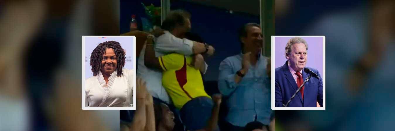 En el video se ve cuando la vicepresidenta salta de la emoción por el gol de la Selección Colombia.