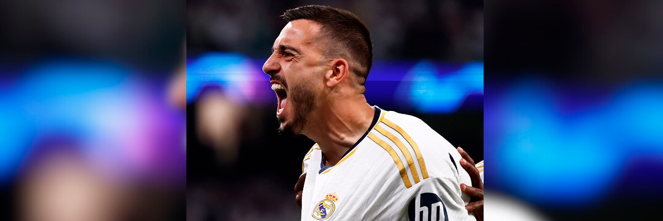 Joselu celebrando el gol que le dio el triunfo al Real Madrid sobre el Bayern Múnich. /FOTO: X @realmadrid
