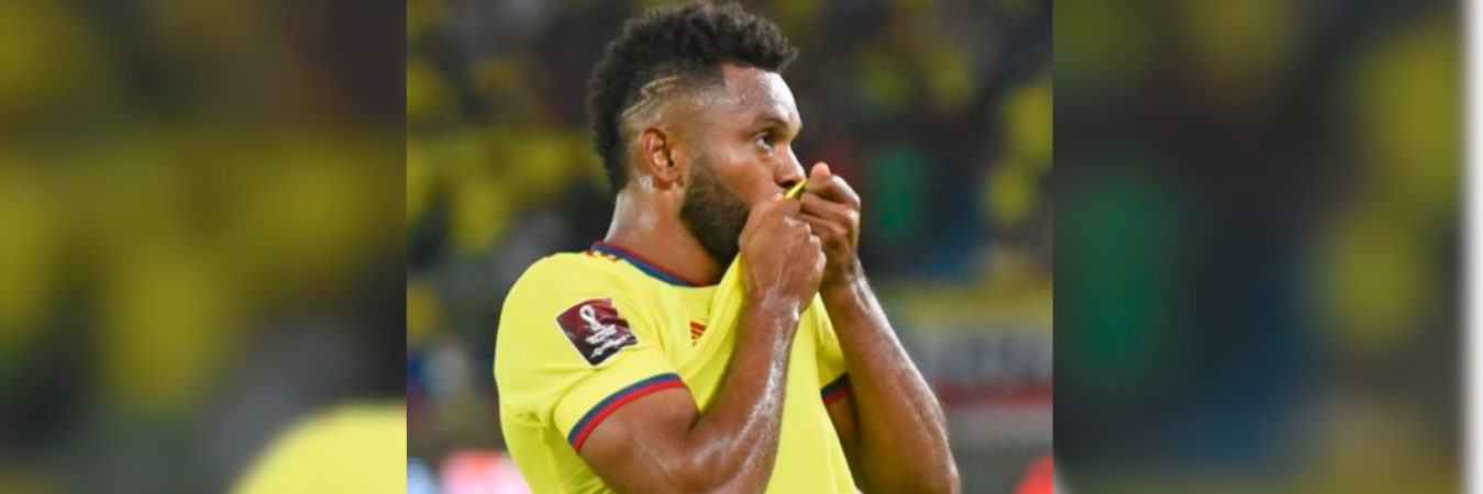 Miguel Ángel Borja celebrando un gol con la Selección Colombia. /FOTO: INSTAGRAM @miguelaborja23