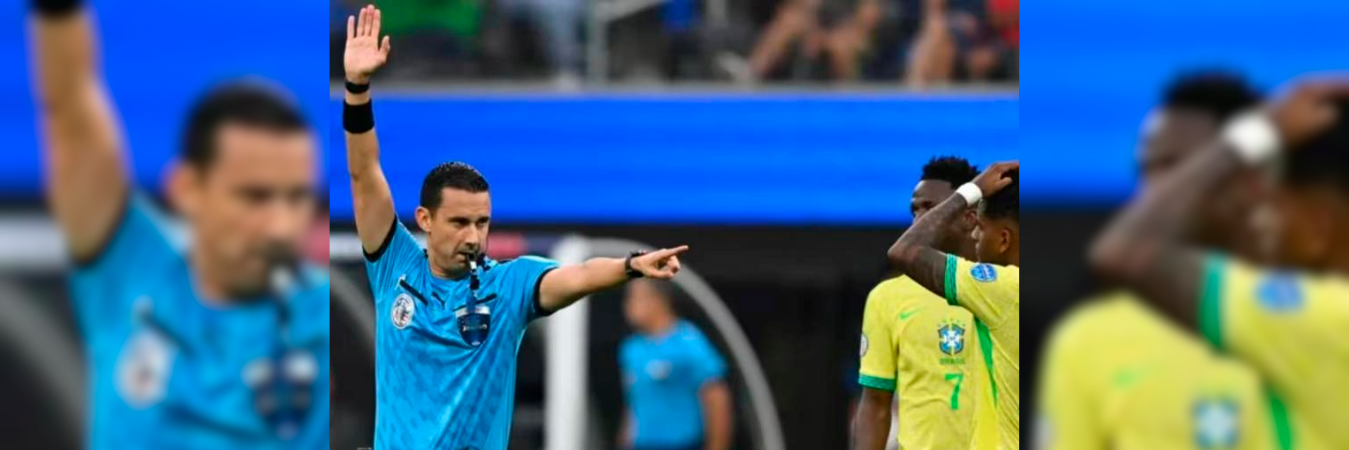 El árbitro tuvo varias decisiones polémicas en el partido entre Brasil y Costa Rica. /FOTO: GETTY