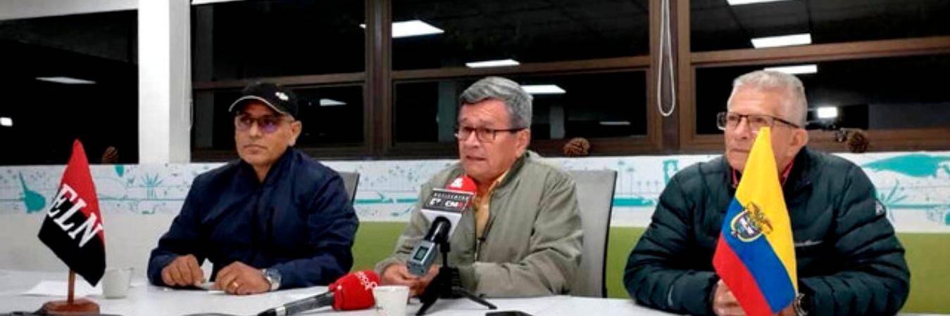 Cabecillas del Eln que encabezan la negociación con el Gobierno colombiano. /FOTO: COLPRENSA. 