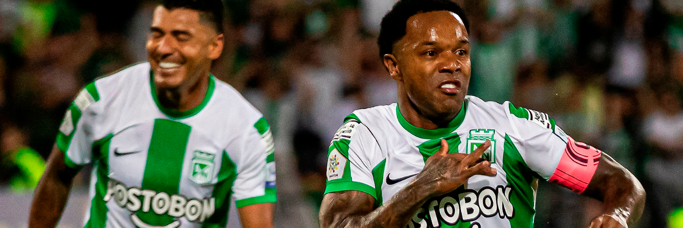Dorlan Pabón celebrando un gol con Nacional en el 2023. /FOTO: CARLOS ALBERTO VELÁSQUEZ