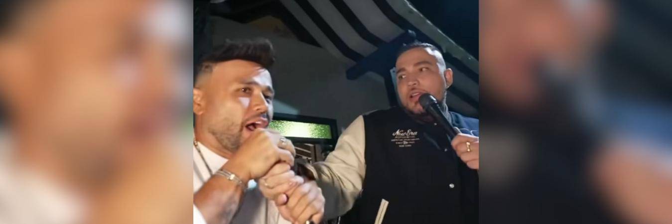 Ciro Quiñonez (izquierda) y Jessi Uribe (derecha) se encontraban en un evento del streamer Westcol. FOTO: @WREALS_COMUNIDAD