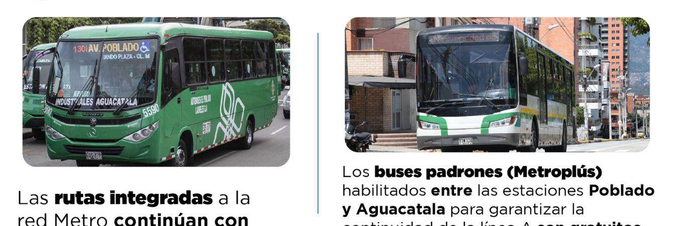 Rutas integradas y buses padrones para garantizar la movilidad en el sur del Área Metropolitana. / IMAGEN: METRO DE MEDELLÍN