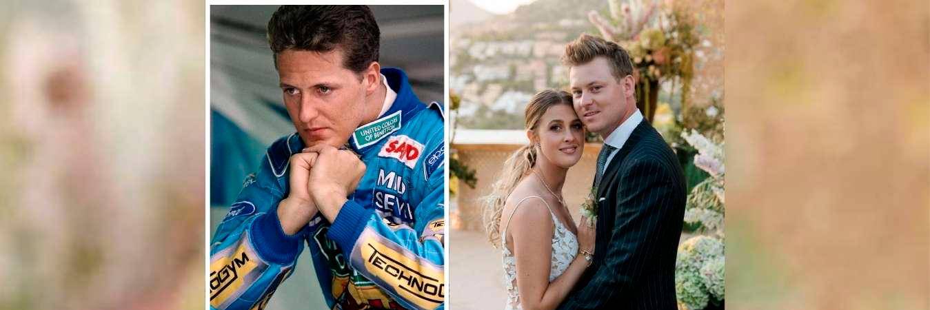 Michael Schumacher (izquierda), Gina María y su esposo, Iain Bethke (derecha). / FOTOS: @MICHAELSCHUMACHER Y @GINA_SCHUMACHER