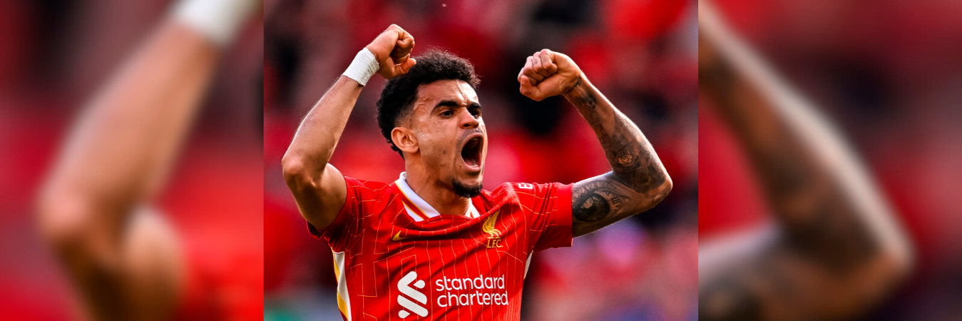 Luis Díaz marcó el primero del Liverpool en el título ante Tottenham. /FOTO: X @LFC