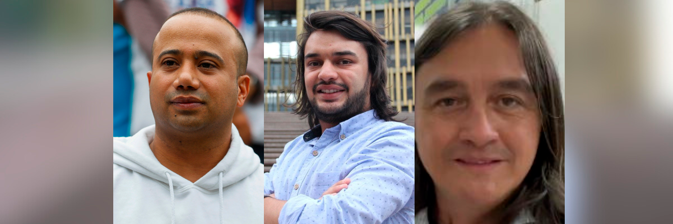 Juan Pablo Ramírez, Juan Daniel Pulgarín y Fredy Alonso Agudelo. / FOTOS: MANUEL SALDARRIAGA Y REDES SOCIALES. 