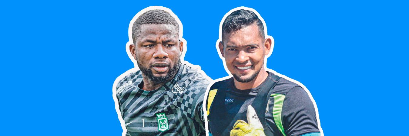 José Contreras (der) y Harlen Castillo (izq) custodiarán los arcos de Águilas y Nacional. /FOTO: NACIONAL Y ÁGUILAS