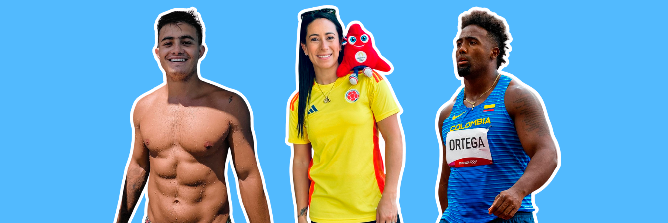 De izquierda a derecha: el clavadista Daniel Restrepo, la bicicrosista Mariana Pajón y el atleta Mauricio Ortega. /FOTOS: @DANIELRESTREPOGARCIA, @MARIANAPAJON Y @IAMAURICIORTEGA