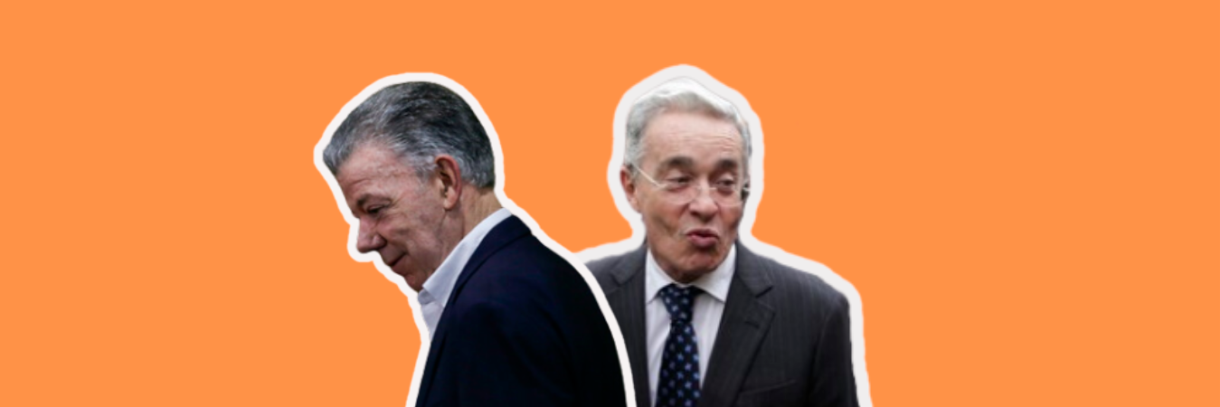 Los expresidentes Juan Manuel Santos y Álvaro Uribe. / FOTOS: COLPRENSA.