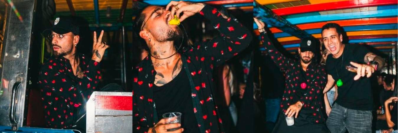 Maluma viendo alumbrados en chiva. /FOTOS: TOMADAS DE INSTAGRAM @maluma
