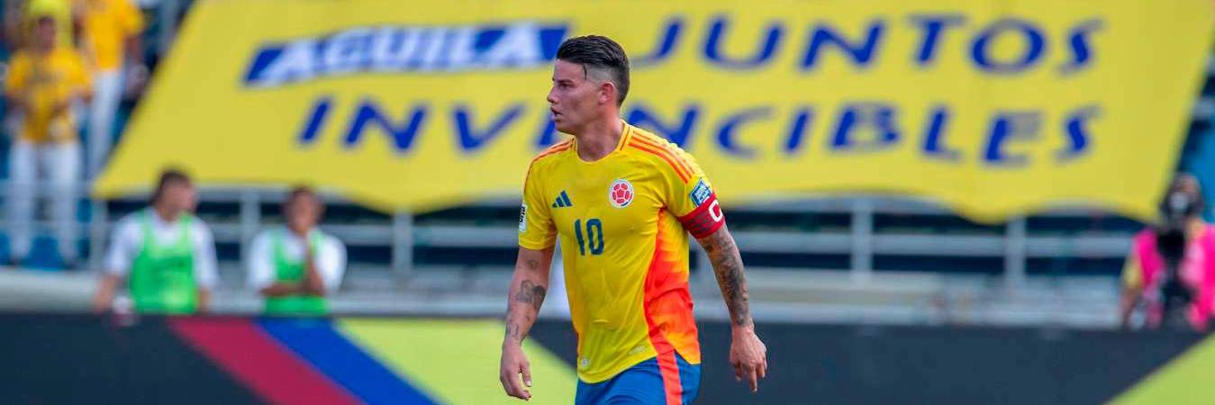 James Rodríguez en un partido de la Selección Colombia. / FOTO: JUAN ANTONIO SÁNCHEZ