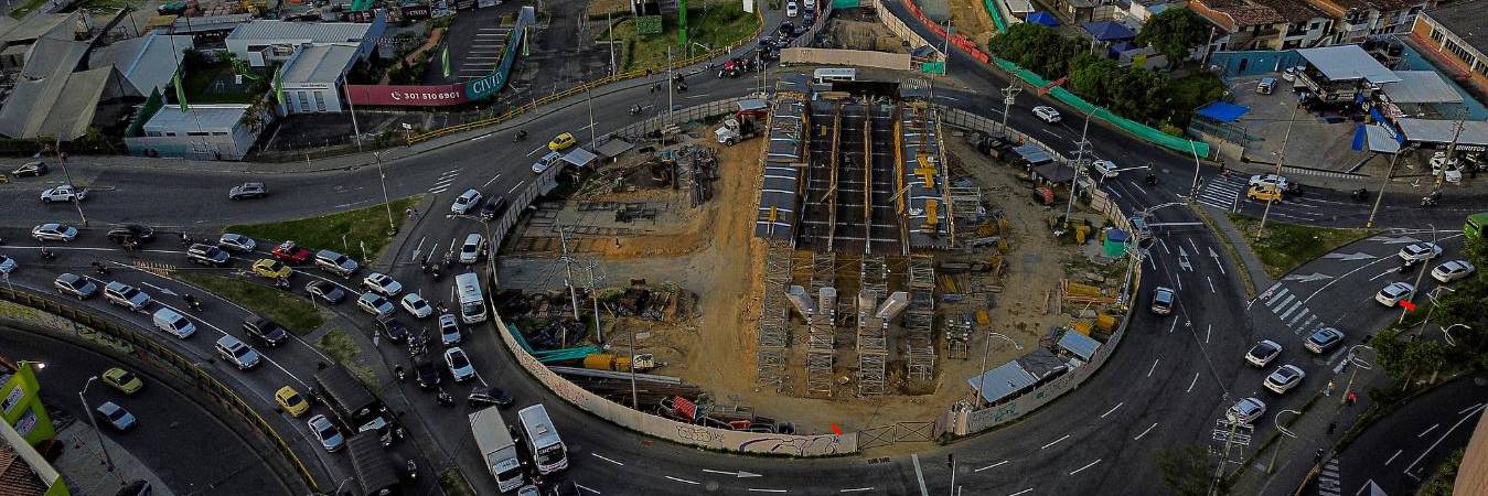 Obras del intercambio vial de Mayorca. FOTO: MANUEL SALDARRIAGA