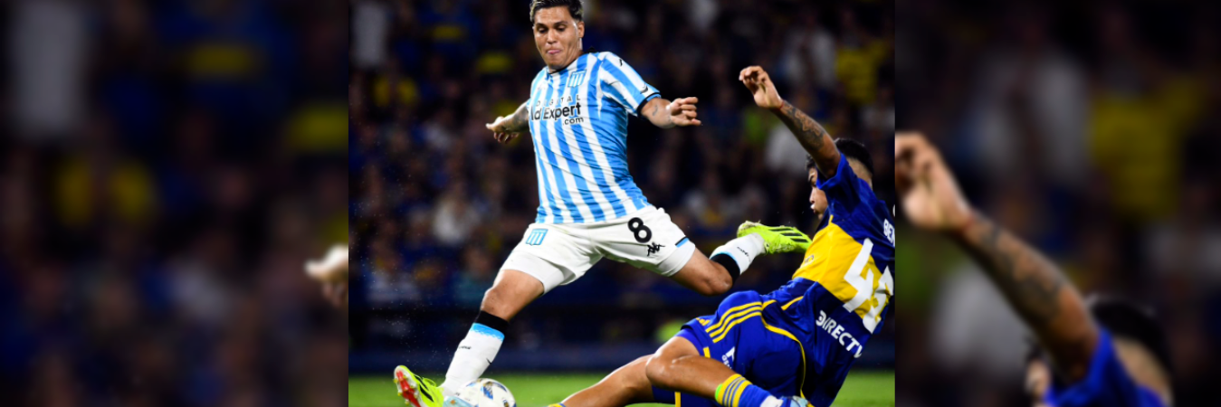 Juan Fernando Quintero marcó en el descuento de Racing. /FOTO: INSTAGRAM @racingclub