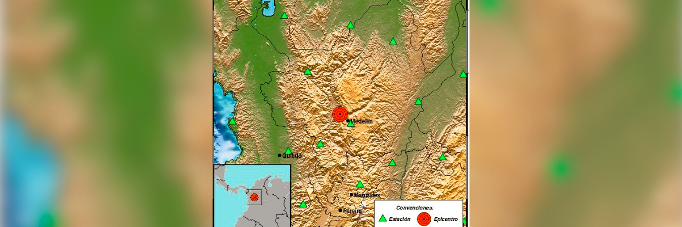 El epicentro fue Medellín, se sintió en varios municipios de la región. / FOTO: SERVICIO GEOLÓGICO COLOMBIANO