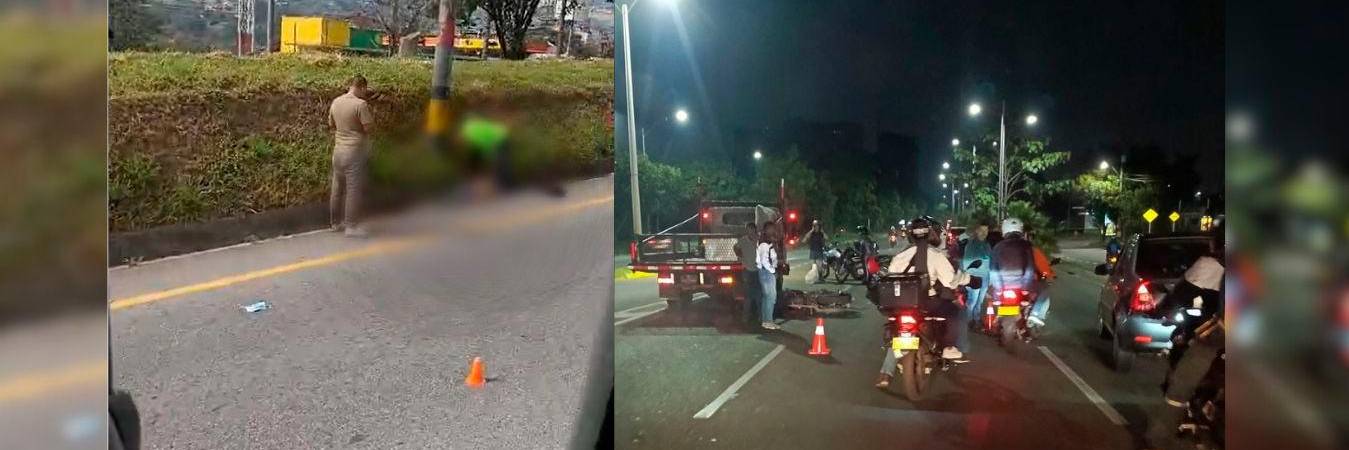 Accidentes fatales en Girardota (der.) y Envigado (izq.). /FOTOS: CORTESÍA DENUNCIAS ANTIOQUIA 
