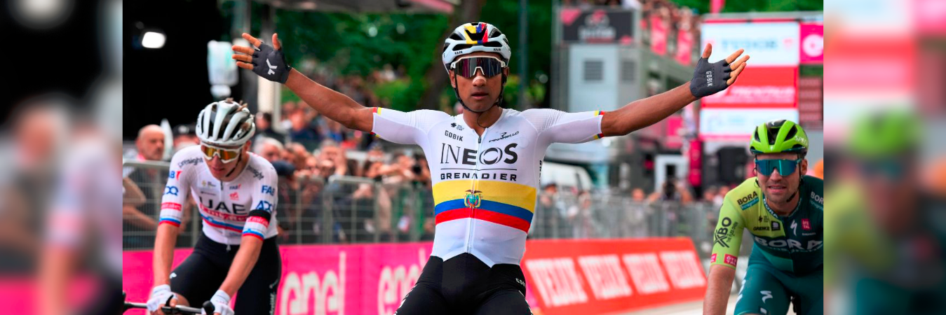 Es la segunda vez que Jhonatan Narváez gana una etapa del Giro. /FOTO: GIRO DE ITALIA