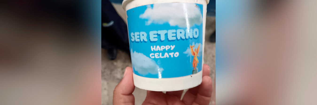 Esta es la presentación del helado “Ser Eterno, Happy Gelato”, que supuestamente contiene droga. /FOTO: CORTESÍA. 