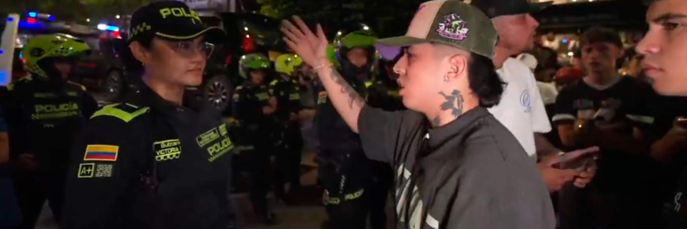 Westcol expresó su molestia por la cantidad de uniformados que intervinieron. /FOTO: CAPTURA DE VIDEO