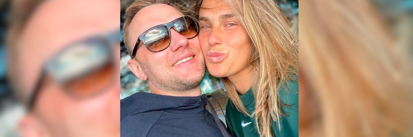 Konstantin Koltsov junto a su pareja Aryna Sabalenka. /FOTO: INSTAGRAM @sabalenka_aryna