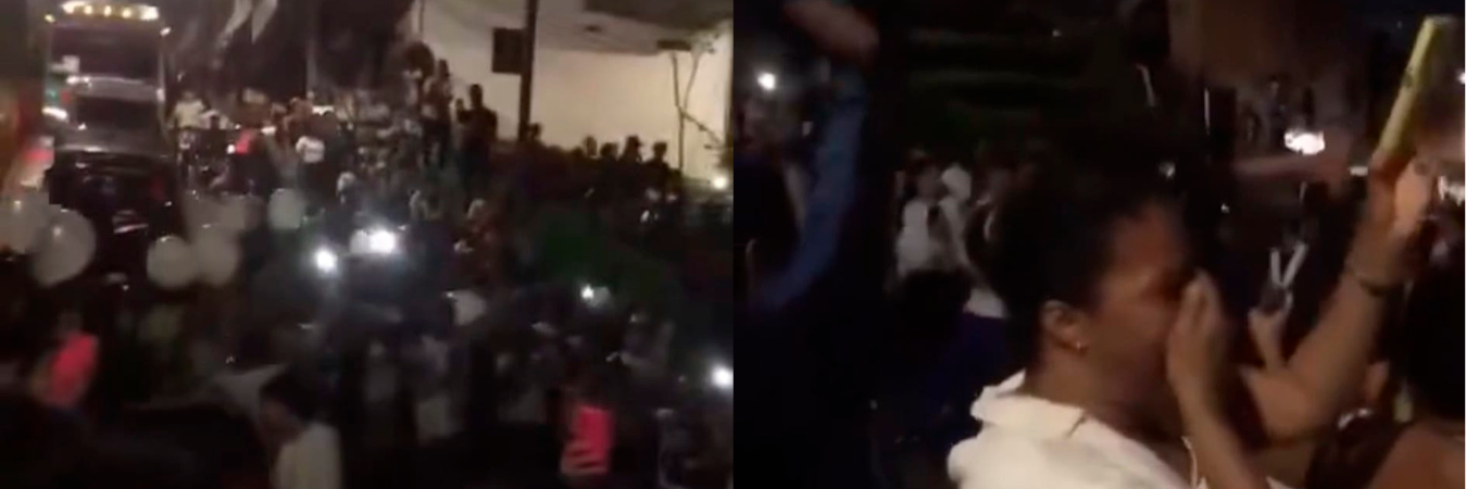 Decenas de habitantes del barrio Llanaditas se unieron. / FOTOS: CAPTURA DE VIDEO.