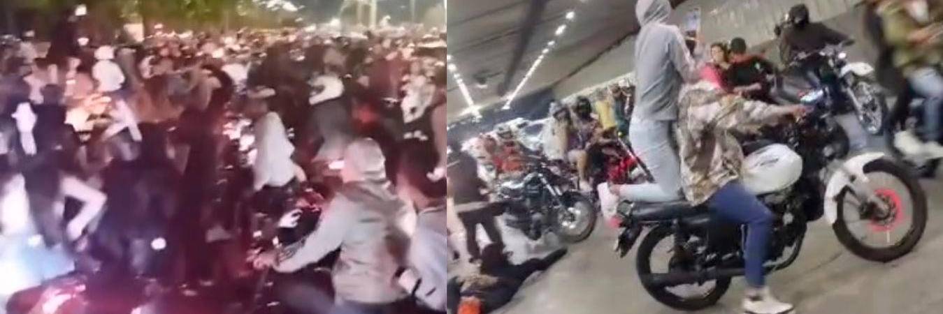 EN VIDEO: Caravana de motos causó tremendo caos en la autopista Sur 