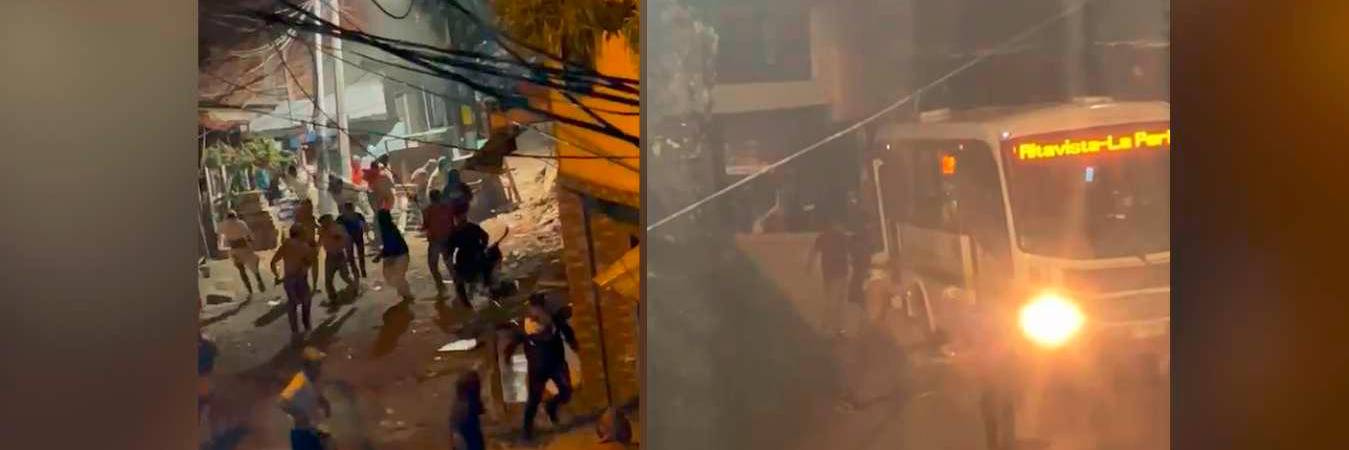 Los encapuchados cerraron varias calles y hasta atacaron un bus de servicio público. /FOTO: TOMADAS DE VIDEO