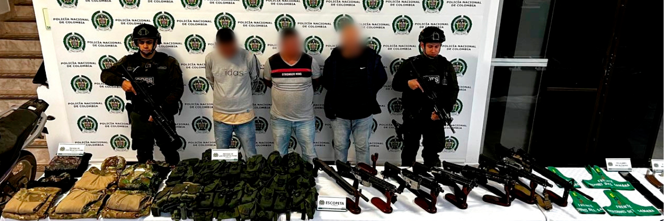 Tres señalados delincuentes fueron también capturados. /FOTO: POLICÍA NACIONAL.