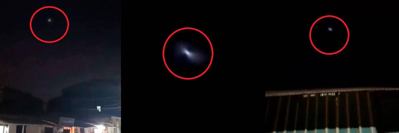 Así reportaron el avistamiento de extrañas luces en cielo colombiano. /FOTOS: CAPTURAS DE VIDEO TOMADO DE X (ANTES TWITTER) @ColombiaOscura