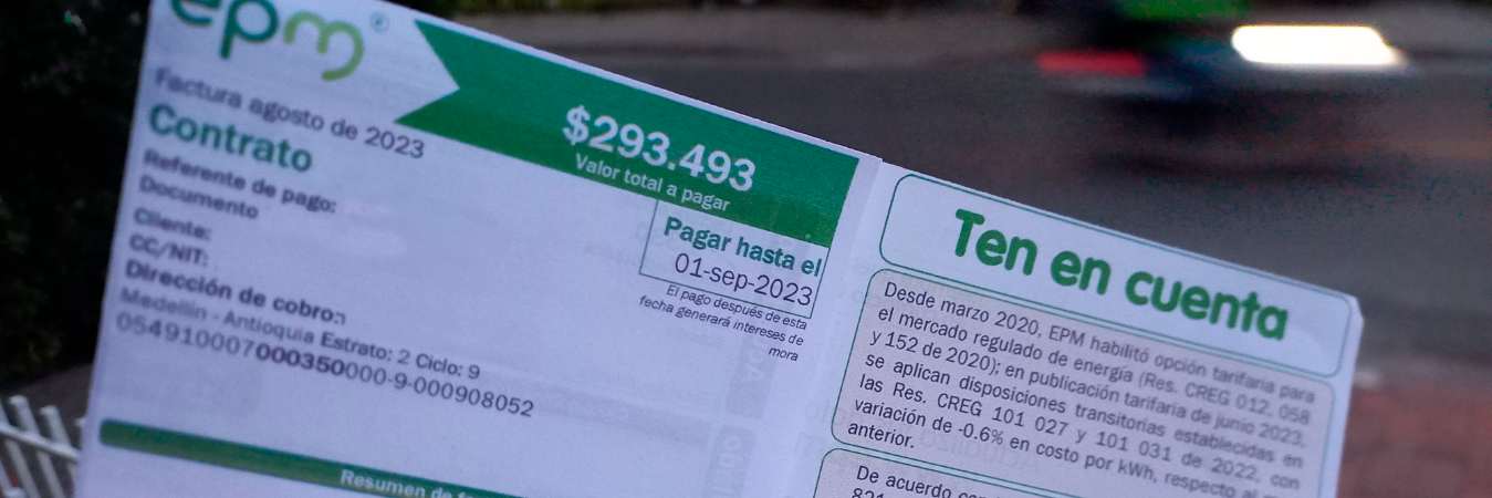 Cuenta de servicios EPM. /FOTO: MAURICIO PALACIO