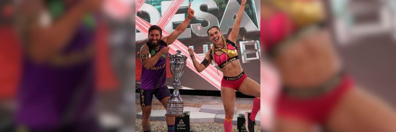 Aleja y Sensei celebrando su triunfo en ‘Desafío the box’. /FOTO: @ALEJAMARTINEZ_S