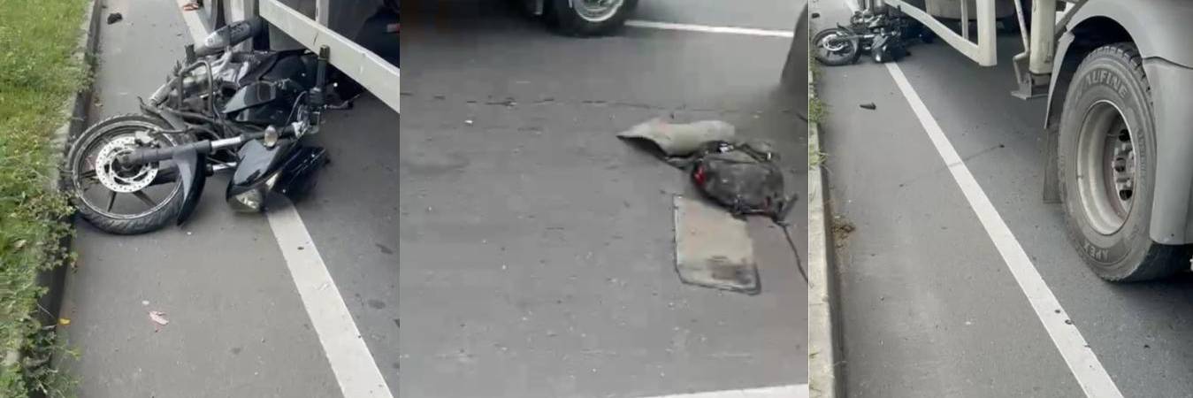 Accidente en la autopista Sur. FOTO: CHISME FRESCO MEDELLÍN