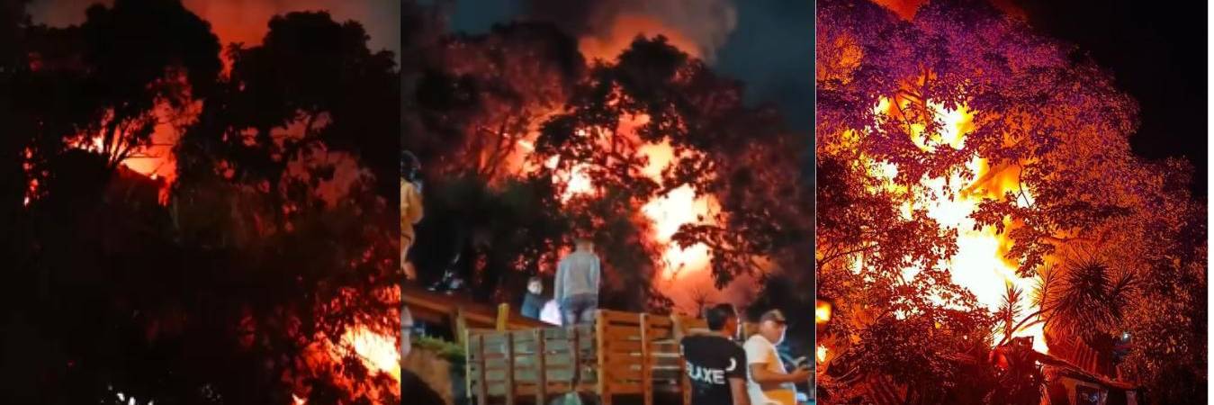 Incendio estructural en Manrique. FOTO: D.R.A