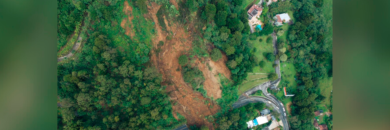 Así quedó el sector de Los Balsos tras el derrumbe. /FOTO: CORTESÍA 