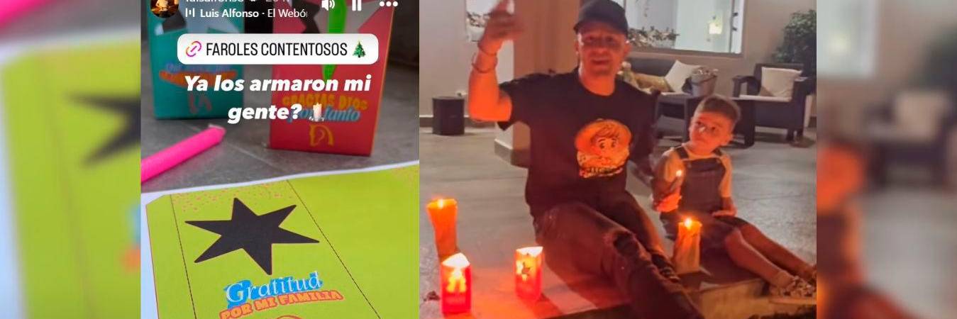 Los farolitos ‘contentosos’ de Luis Alfonso. /FOTOS: CAPTURAS DE VIDEO TOMADO DE INSTAGRAM @luisalfonso