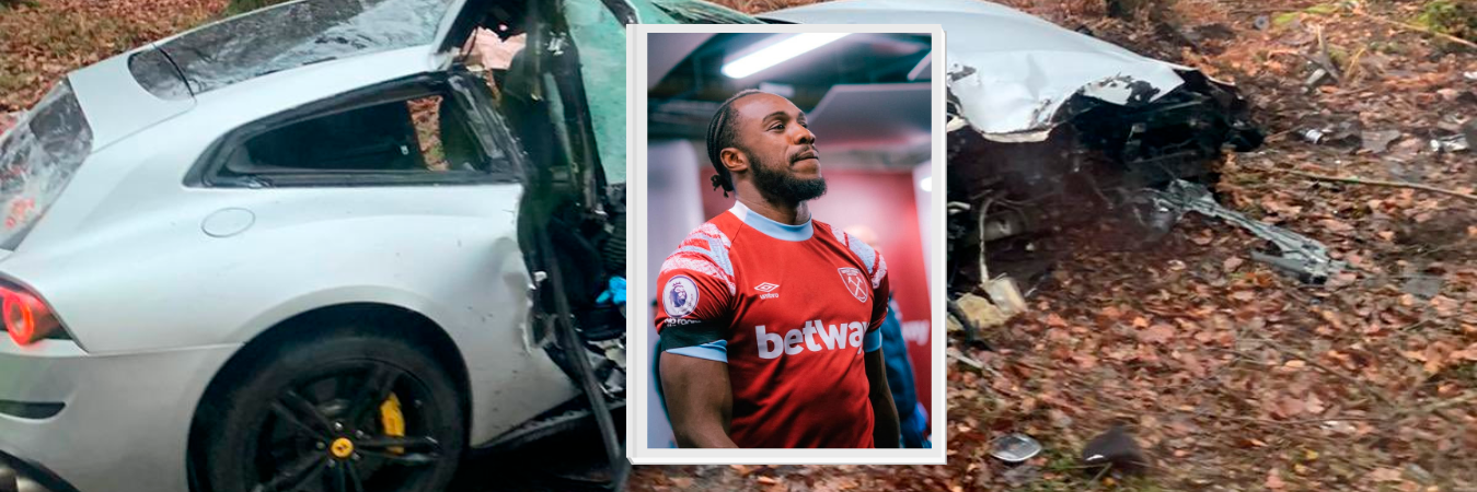 Así quedó el vehículo del futbolista Michail Antonio. /FOTO: INSTAGRAM @michailantonio