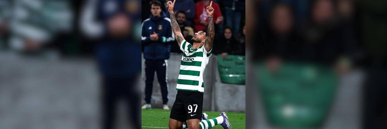 Luis Javier Suárez celebrando uno de sus goles con el Sporting. FOTO: @LUISSUAREZ.26