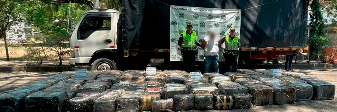 La marihuana iba escondida dentro de paquetes de icopor. /FOTO: POLICÍA NACIONAL