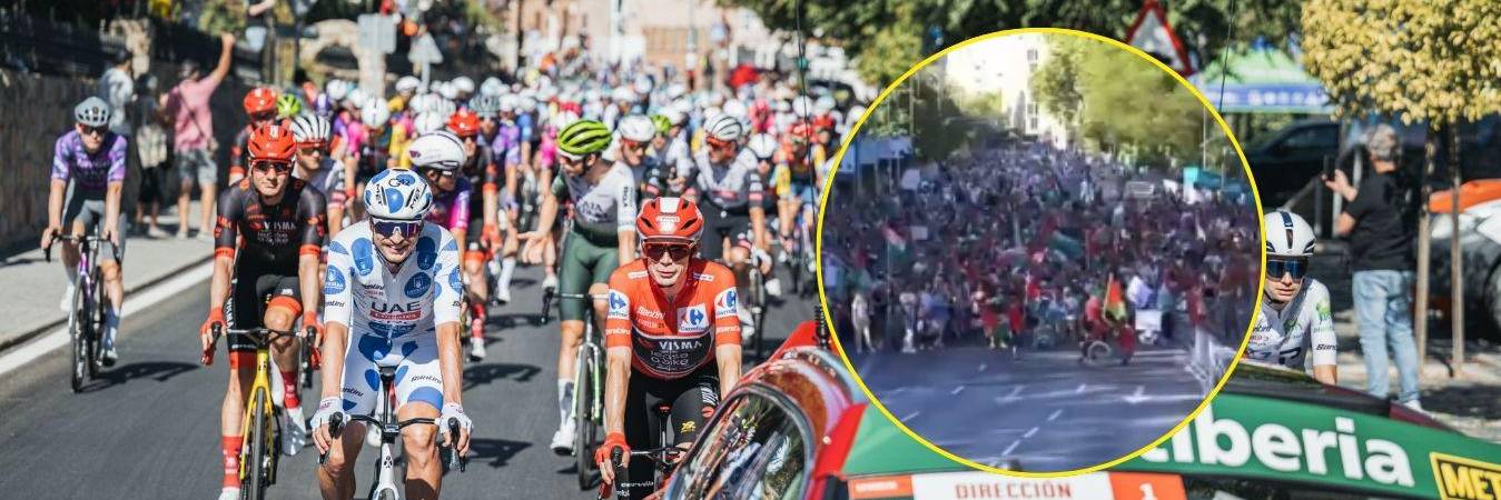 EN VIDEO: Manifestantes propalestinos frenaron la última etapa de La Vuelta