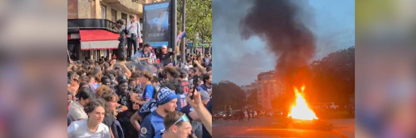 Disturbios en Francia tras la victoria del París Saint-Germain. FOTO: REDES SOCIALES