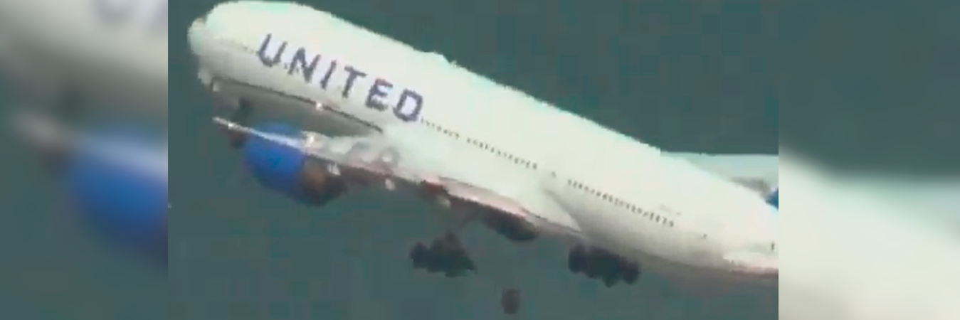 El avión perdió una de sus llantas segundos después de despegar. / FOTO: CAPTURA DE PANTALLA