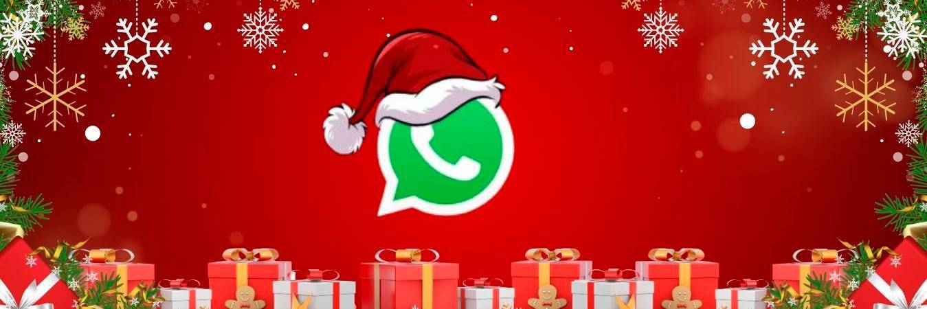 Versión navideña de WhatsApp. /FOTOS: CANVA Y TWITTER. 