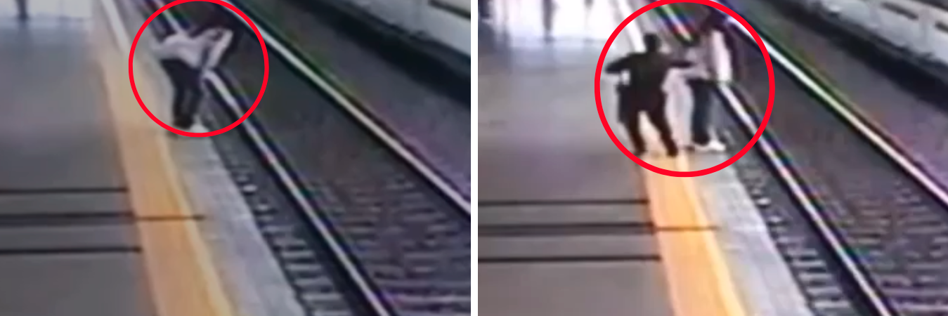 La auxiliar de policía tiene 20 años y la señora 61 años. /FOTO: CAPTURA DE VIDEO